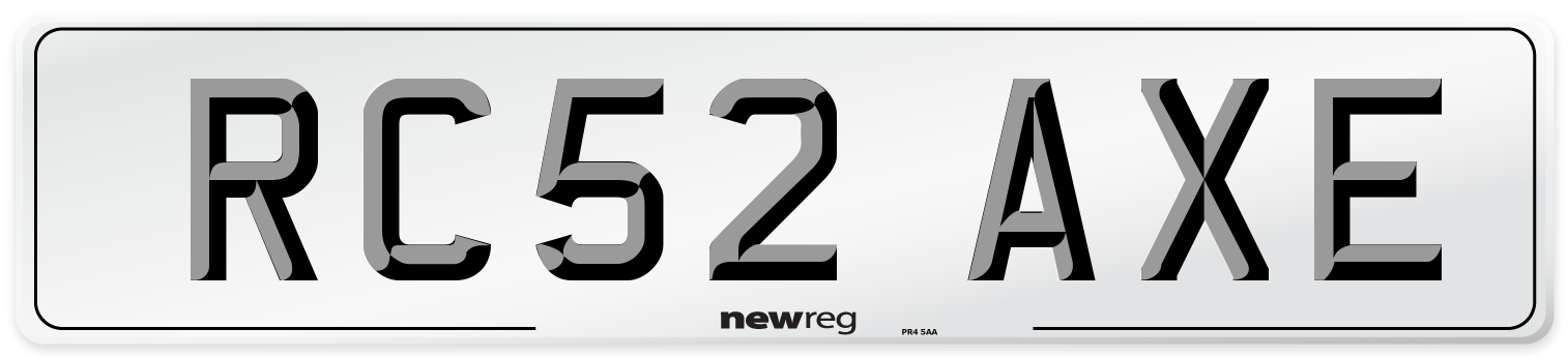 RC52 AXE Number Plate from New Reg